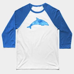 Blue Tie Dye Dolphin Baseball T-Shirt